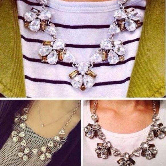 Stella & Dot Sparklng Bejeweled Retired Lila Crystal+Silver+SmokyQaurtzN… - Picture 9 of 16